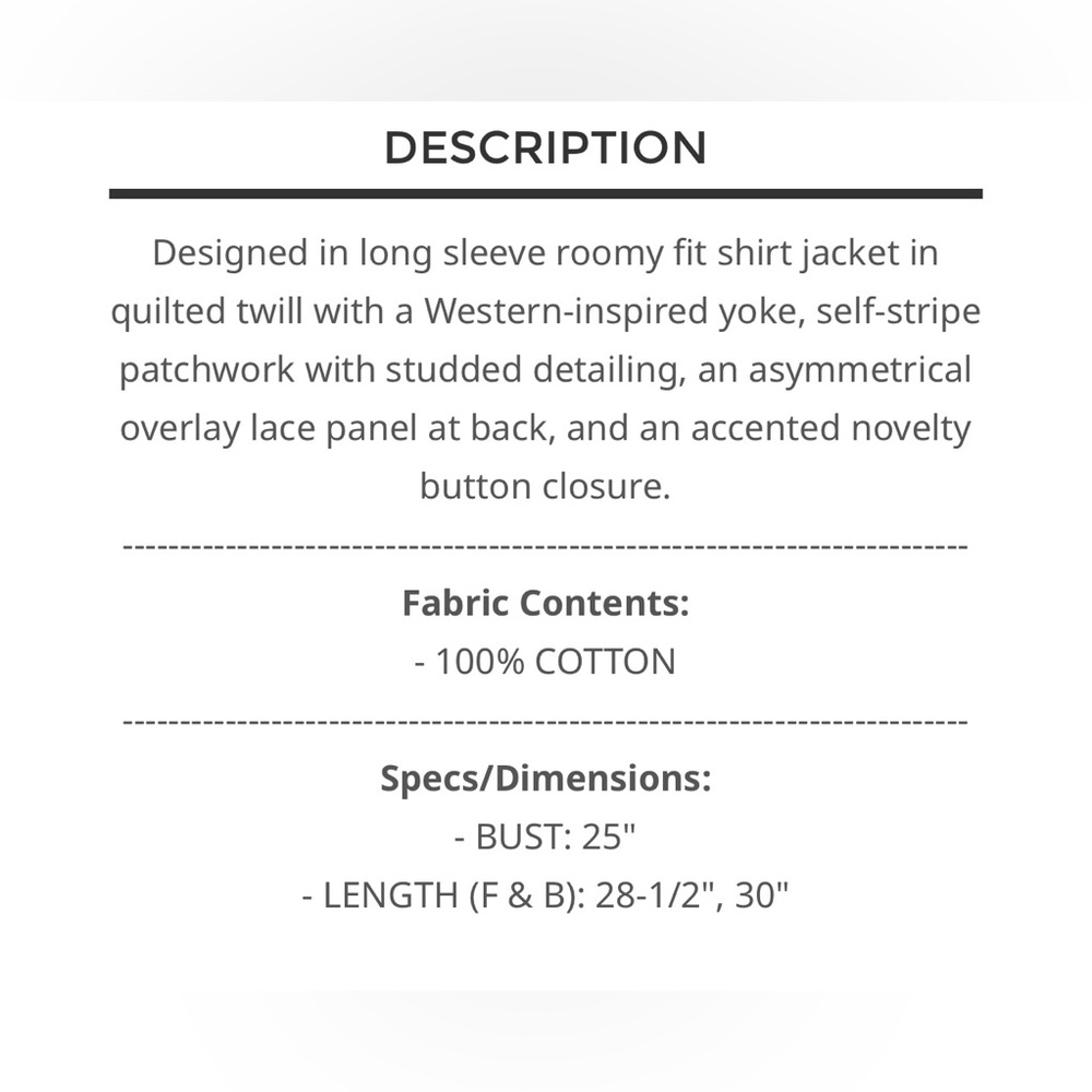 POL XSMALL Studded Quilted Denim Jacket - Picture 5 of 5